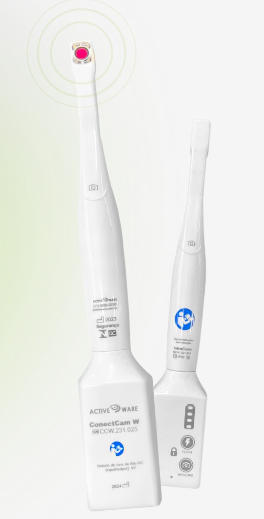 Câmera intraoral Intracam W1 utilizada para registrar imagens clínicas